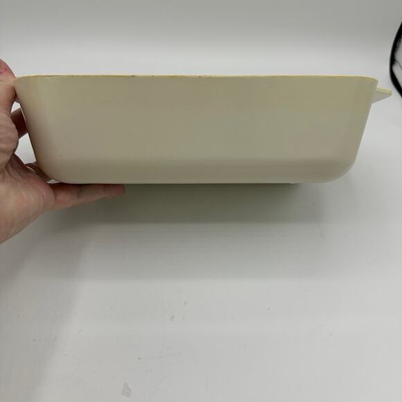 Vintage Oven Loaf Pan Bakeware Melmac Made in USA Green Flowers - Picture 4 of 8